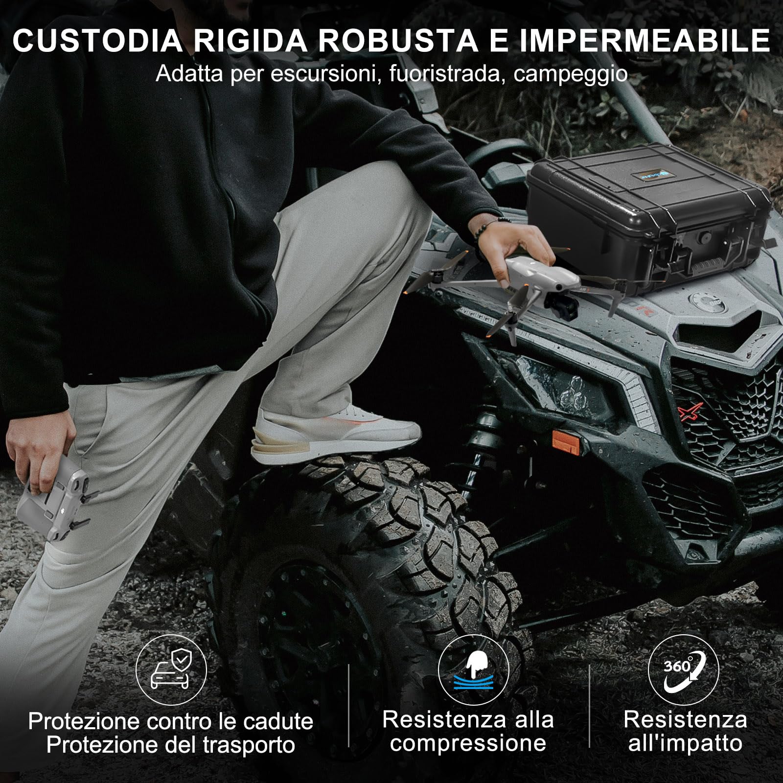 LEKUFEE Custodia Rigida Impermeabile per DJI Air 3S drone,DJI Air 3S Fly More Combo,RC 2,RC N2 e accessori (Solo Valigia)