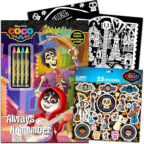 Coco - Juego de libros para colorear y actividades, paquete de libro para colorear de Coco con rompecabezas, juegos y páginas para colorear, además