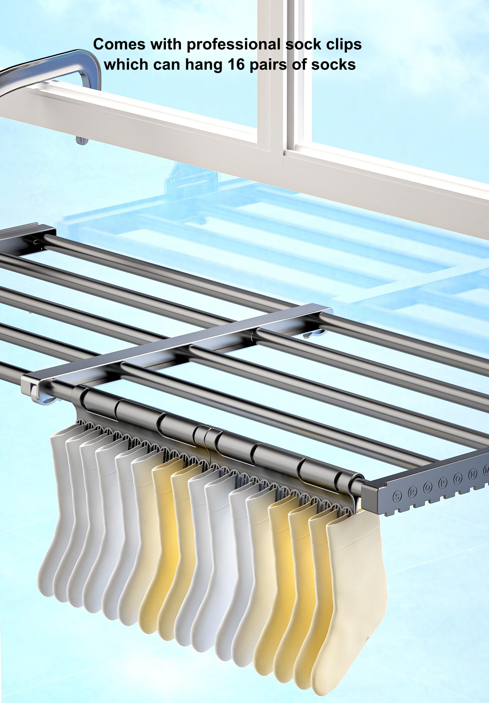 Vilde Wasdroger hangdroger voor radiator radiatordroogrek uitklapbaar van metaal wit 55 x 50,5 cm