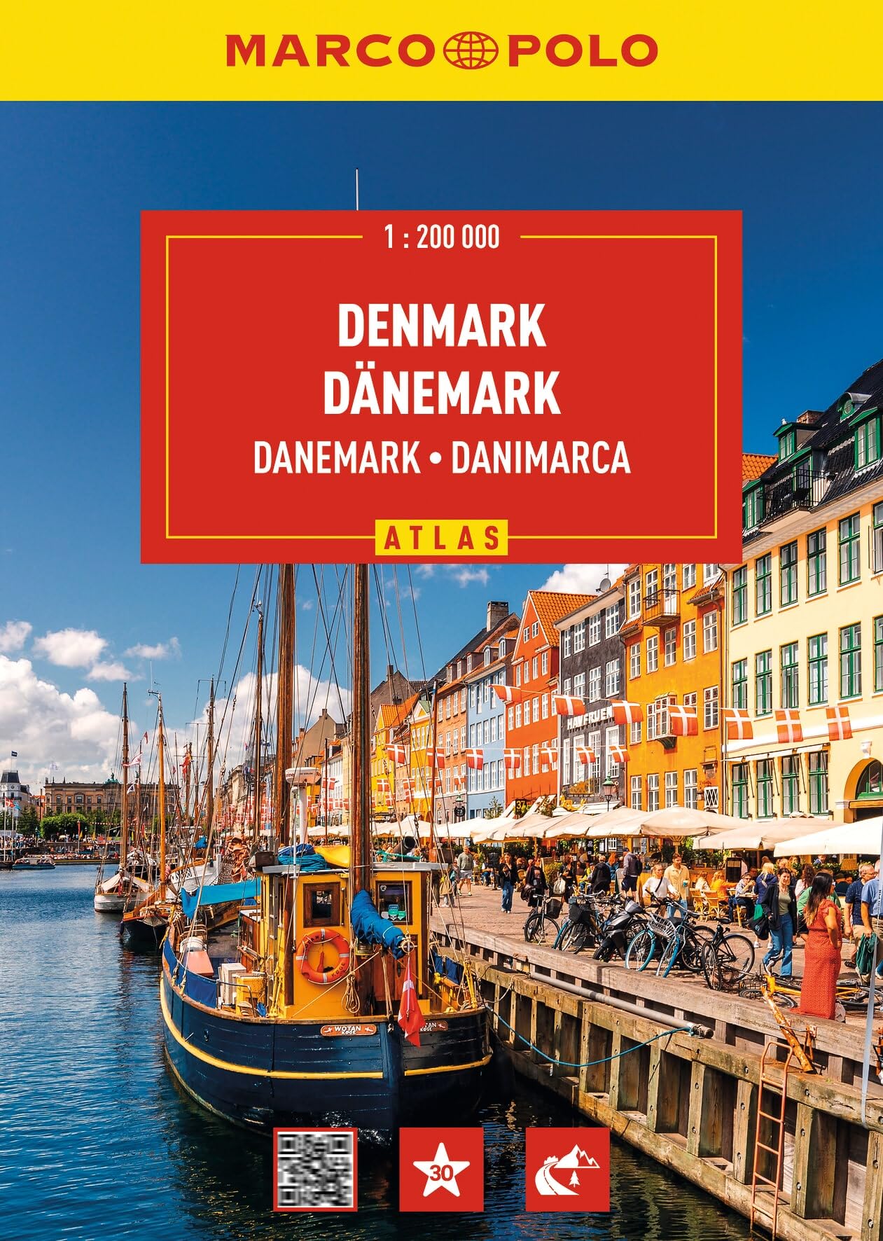 MARCO POLO Reiseatlas Dänemark 1:200.000: Straßenatlas und Autoatlas mit Europa in 1:4,5 Mio. Spiralbindung