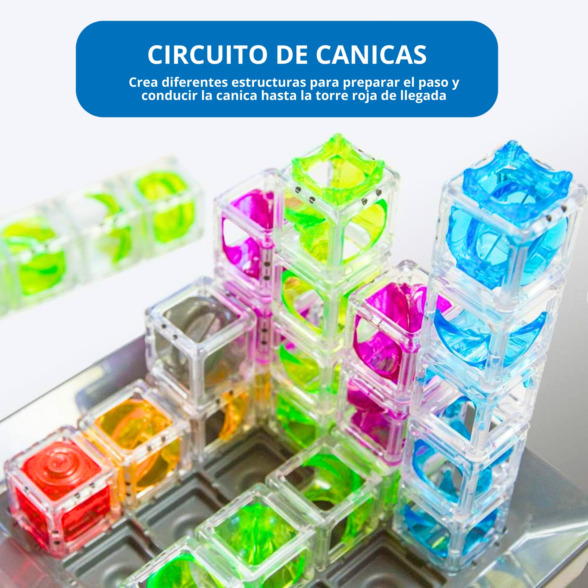ThinkFun - Gravity Maze | Regalo Niño 8 Años | Juegos de Mesa Niños 8 Años o Más | Circuito Canicas | Marble Run Logica con 60 Desafios | Juegos Niños