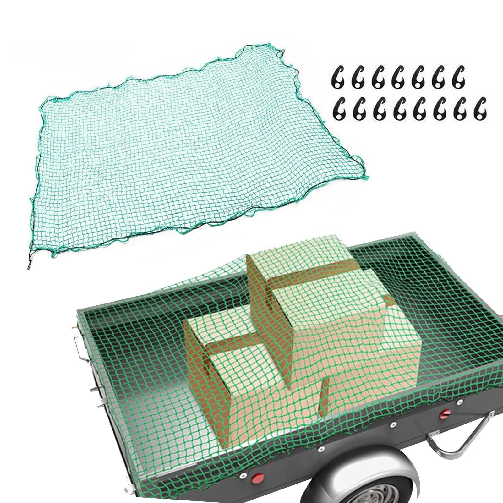 Filet Rangement Voiture Filet De Sécurité en Polypropylène Benne Camion Protection Tendeur Remorque Couverture Extensible Bagages Robustes Antichute Filet de Rangement(200cmx300cm)
