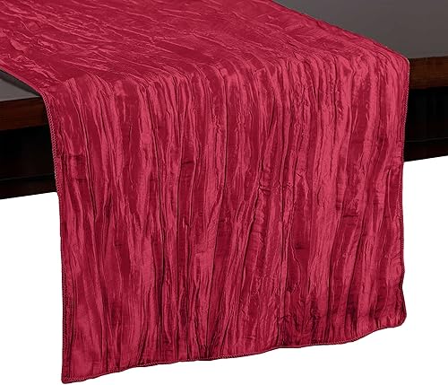 Miniatura 9 de Ultimate Textile -Paquete de 2 - Tafetán arrugado - Camino de mesa Delano de 14 x 108 pulgadas, color dorado cosecha