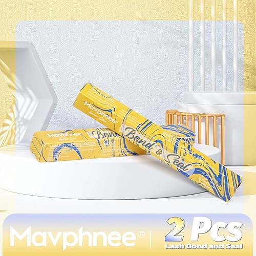 Miniatura 2 de Mavphnee Pegamento y sellador de pestañas, 2 unidades, impermeable, 72 horas, larga duración, extensiones de pestañas