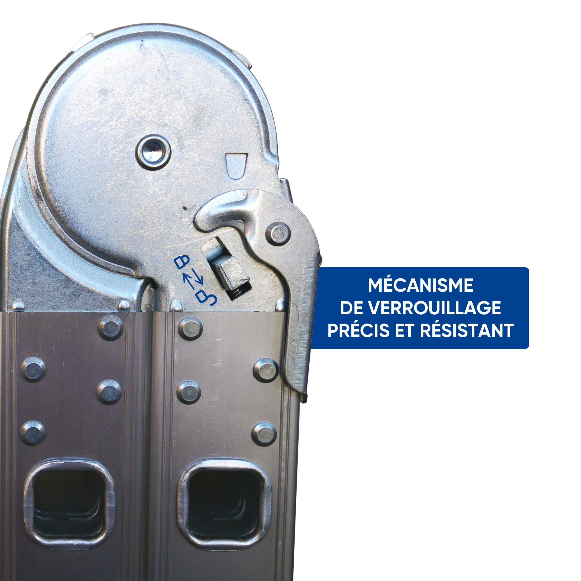 KELI - Echelle articulée 3,5m Multifonctions,Multi-Position,Plateforme,Fabriqué en Alu, Qualité Professionnelle, Marche d'accès Confort, Certifiée à 150kg, EN131 CE