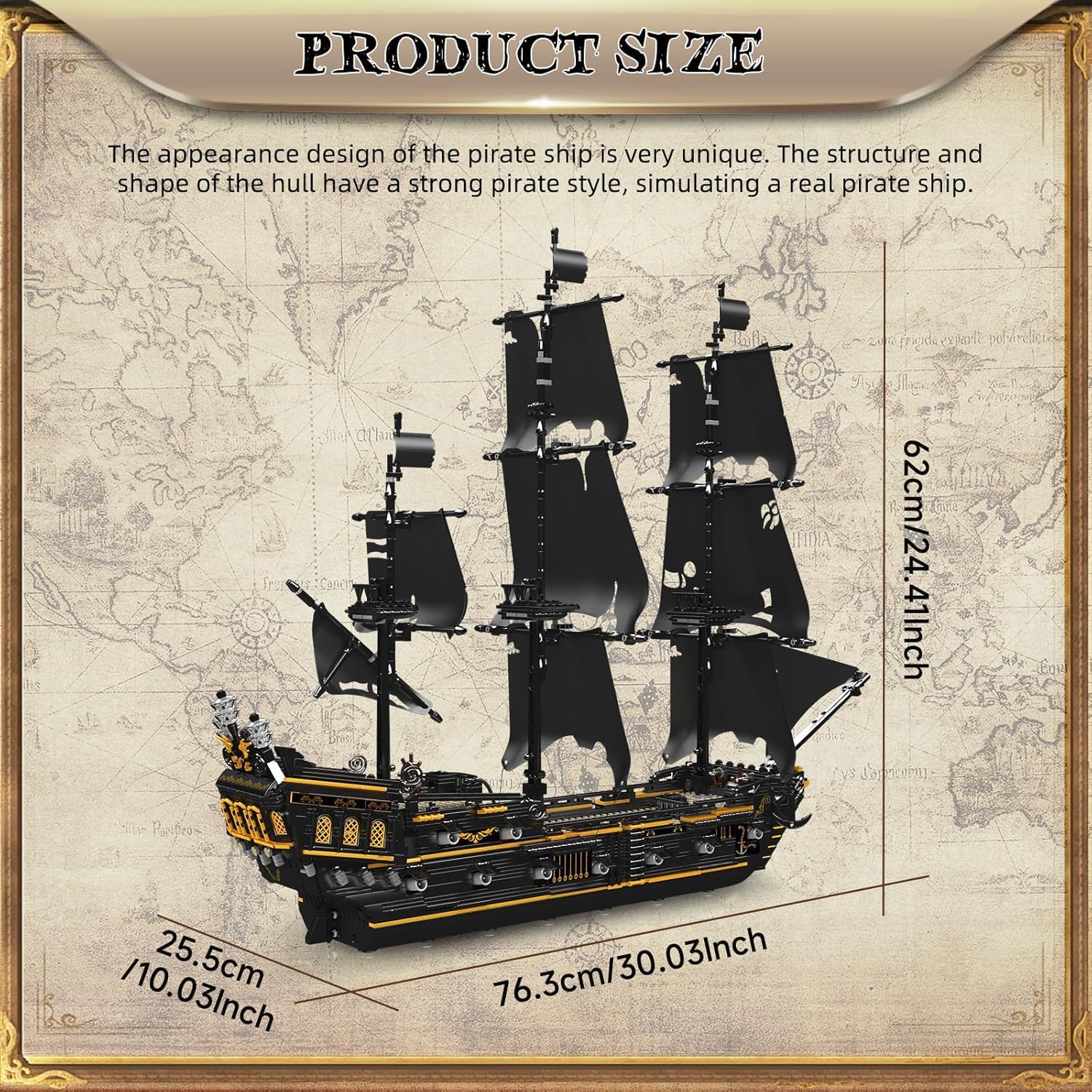 Mould King 13199 Pirates Ship Model Building Blocks Kits, MOC Large Black Pearl Sailboat Model Construction Set to Build, Gift for Age 14+/Adults Collections Enthusiasts (3180+ Pieces)