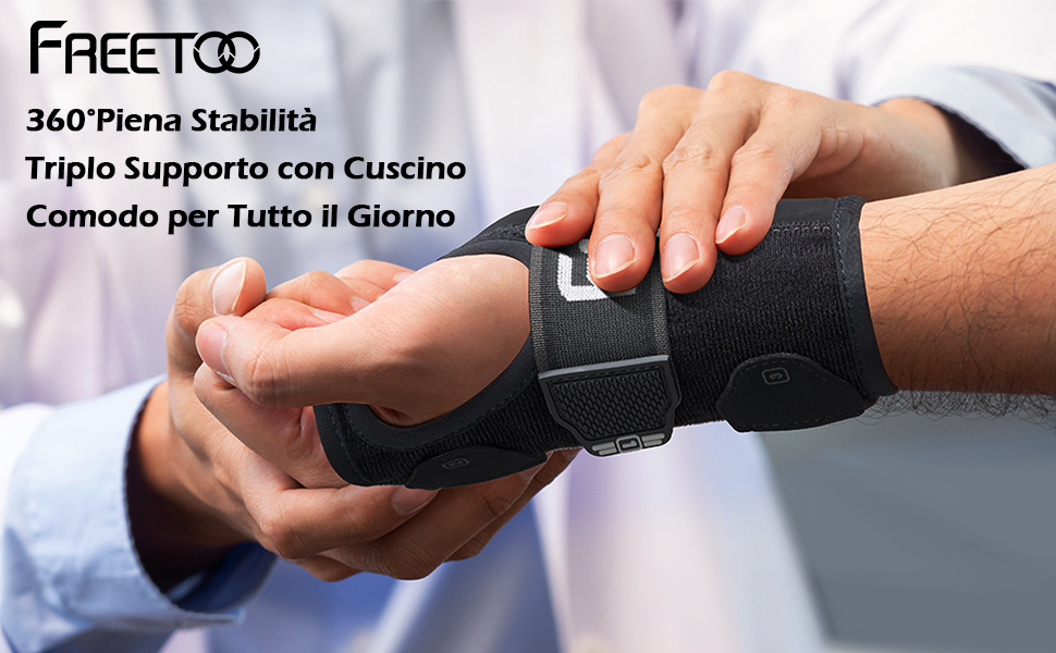 Supporto per polso regolabile stabilizzatore Tunnel carpale tutore da polso con