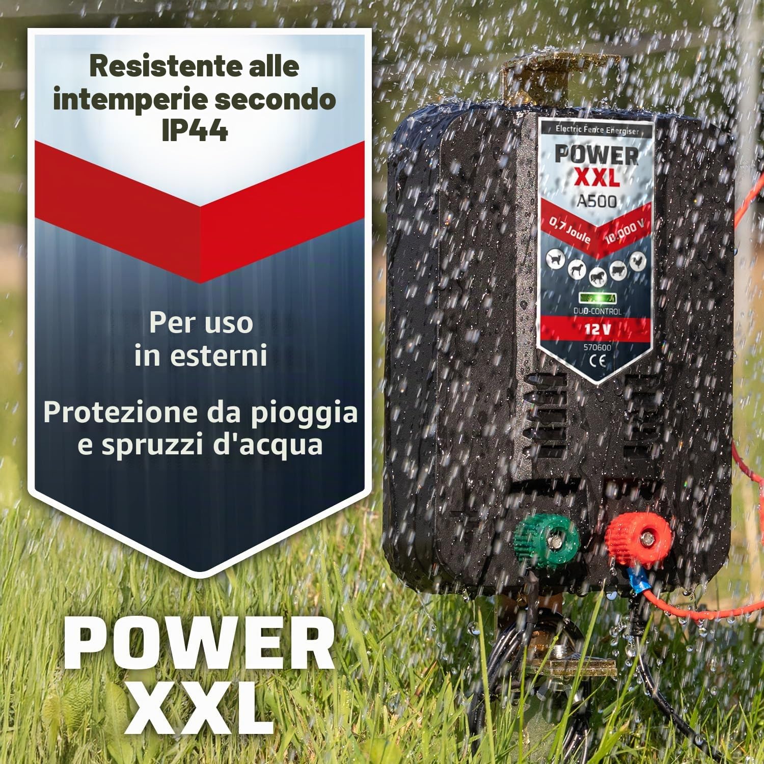 Elettrificatore 12 V A500 per recinti elettrici, recinzioni da pascolo