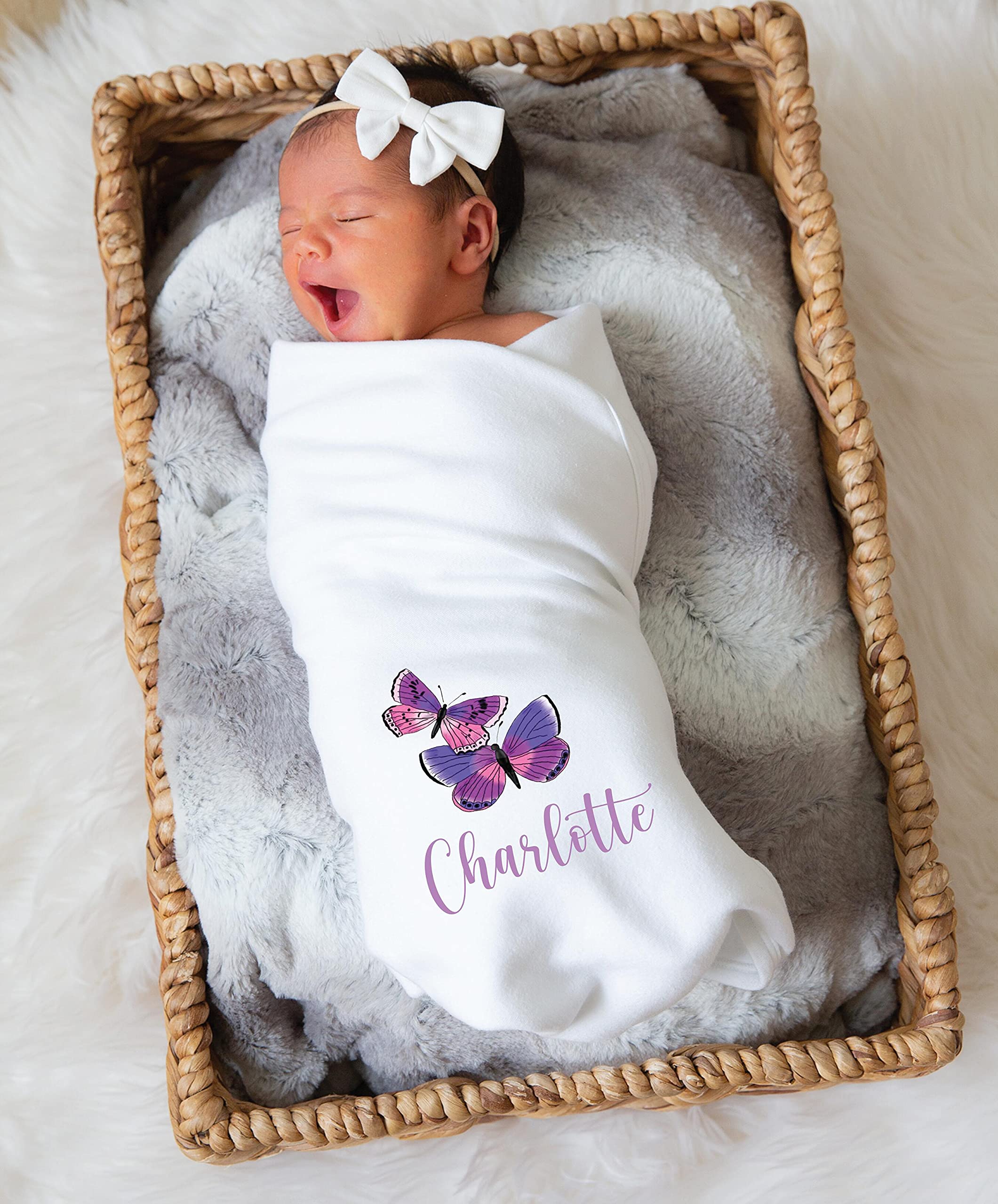 Set di spazzole e pettini per bambini, con farfalla viola, con inchiostro ecologico