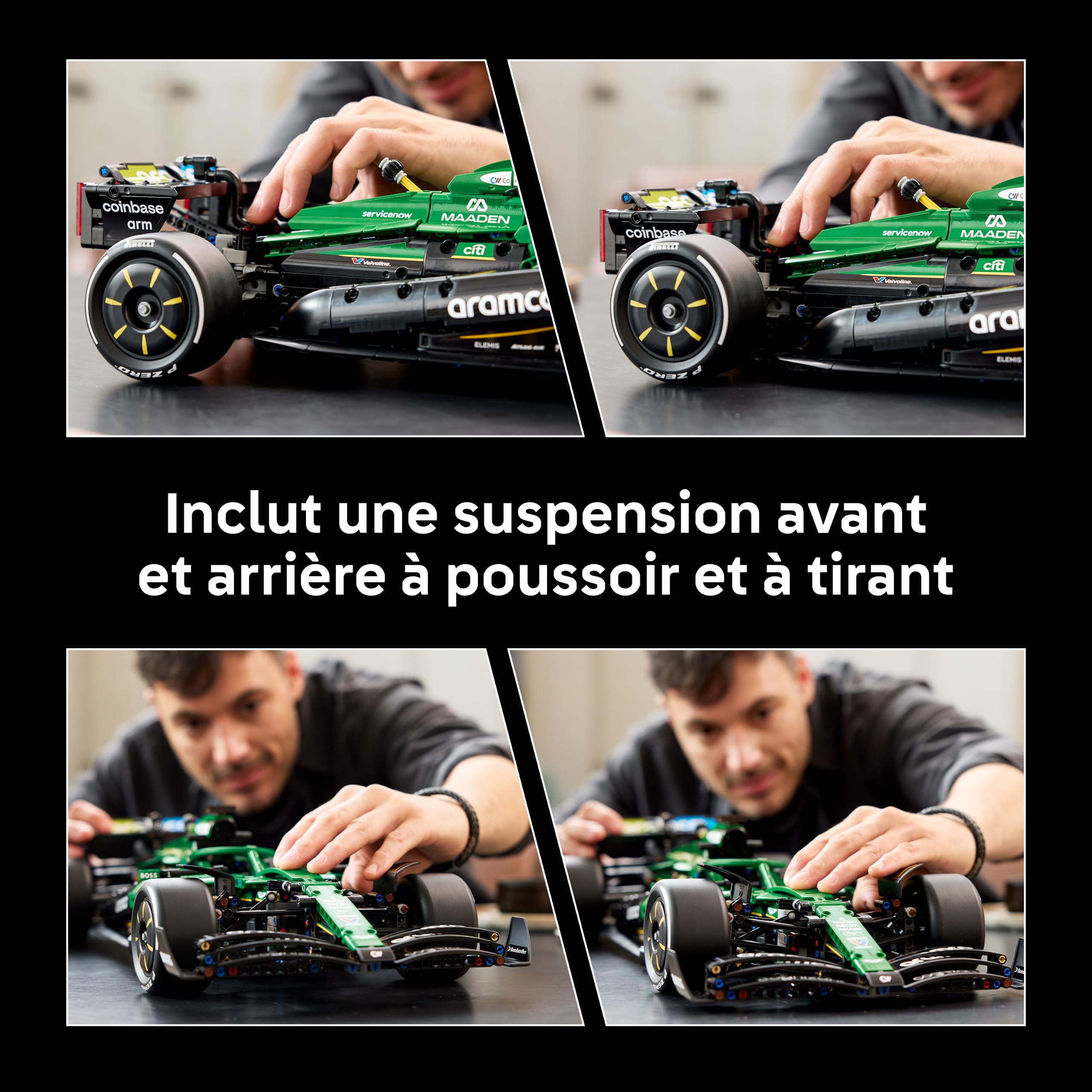 LEGO Technic Voiture Aston Martin Aramco AMR25 F1 - Maquette pour Adulte - Set F1 Collector avec Moteur V6, DRS & Suspension à Poussoir - Idée de Cadeau pour Fan de Course & Sport Automobiles 42240