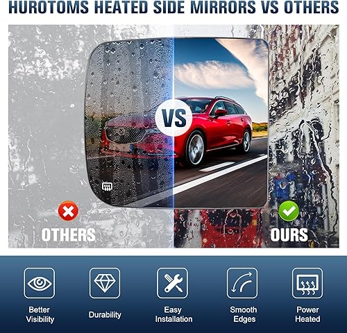 Miniatura 4 de Espejo calefactable del lado izquierdo y del pasajero derecho para Dodge Ram 1500 2009  Dodge Ram 1500 2010-2019 1500 2500 3500 4500 5500  Dodge Ram