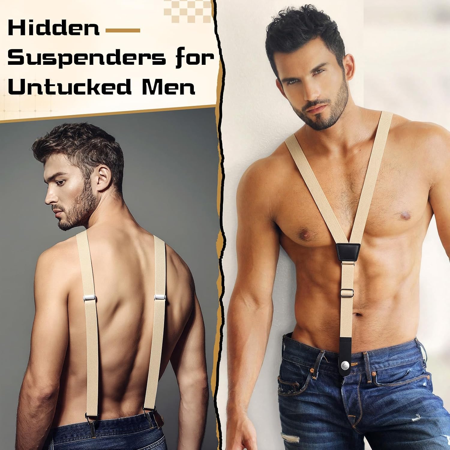 Sintege Men's Hidden Ultralight Clip-on Suspenders