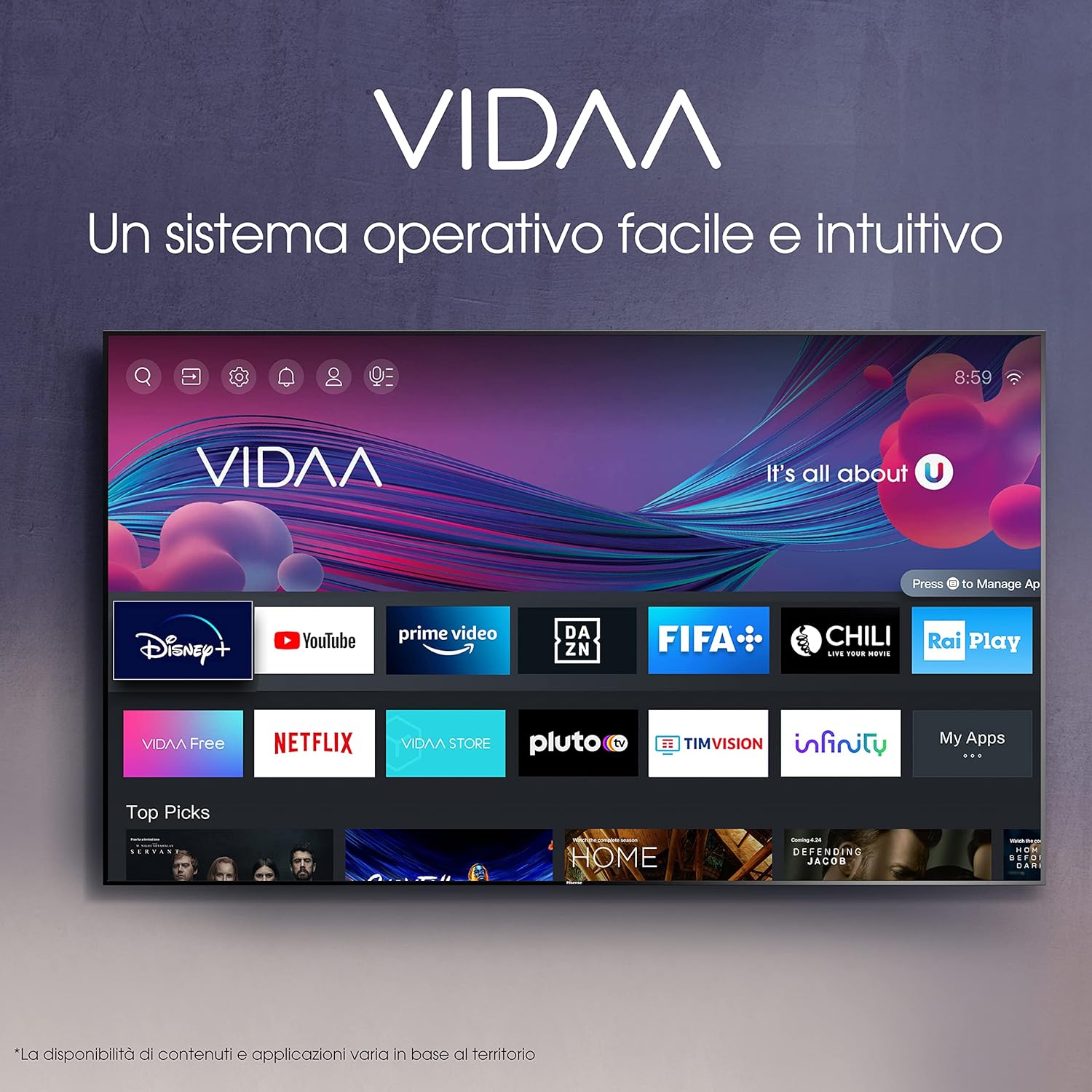 Hisense 55 ULED UHD 55U71HQ, Smart TV VIDAA 6.0, HDR Dolby Vision, ADS, Controlli vocali Alexa Built in/Google Assistant, Tuner DVB-T2/S2 HEVC 10, lativù 4K, Nero Hisense 55 ULED UHD 55U71HQ, Smart TV VIDAA 6.0, HDR Dolby Vision, ADS, Controlli vocali Alexa Built in/Google Assistant, Tuner DVB-T2/S2 HEVC 10, lativù 4K, Nero