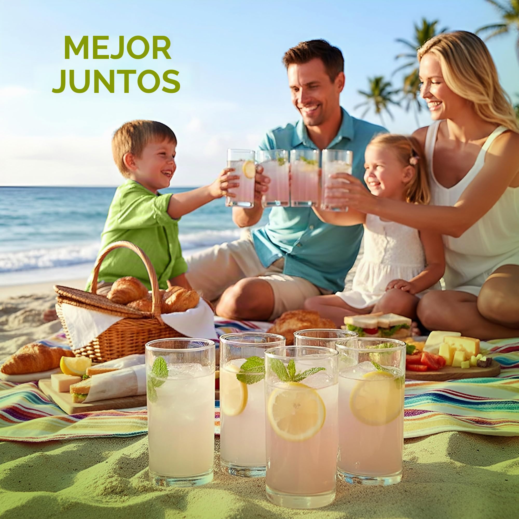 KICHLY Paquete de 8 vasos de plástico transparente, cada vaso tiene una capacidad de 16 onzas, vasos de plástico reutilizables y sin BPA para agua, zumo y otras bebidas
