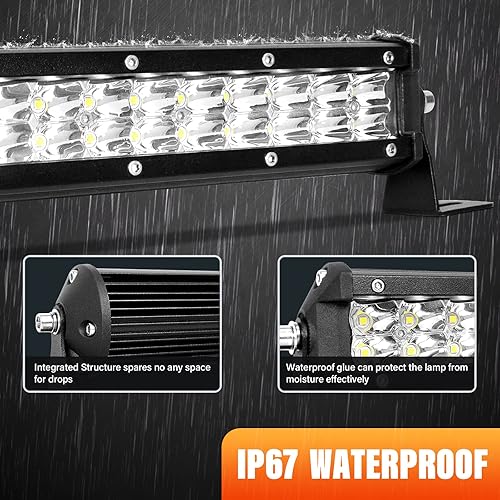 Miniatura 4 de SKYWORLD Barra de luz delgada de 15 pulgadas, 108 W, haz de punto LED, luz de trabajo de doble fila, lámpara antiniebla, impermeable, para 4x4, SUV,