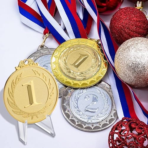 Miniatura 7 de Yalikop 48 soportes de exhibición de caballete acrílico transparente de 2.25 pulgadas, soportes para tarjetas deportivas, monedas, caballetes de