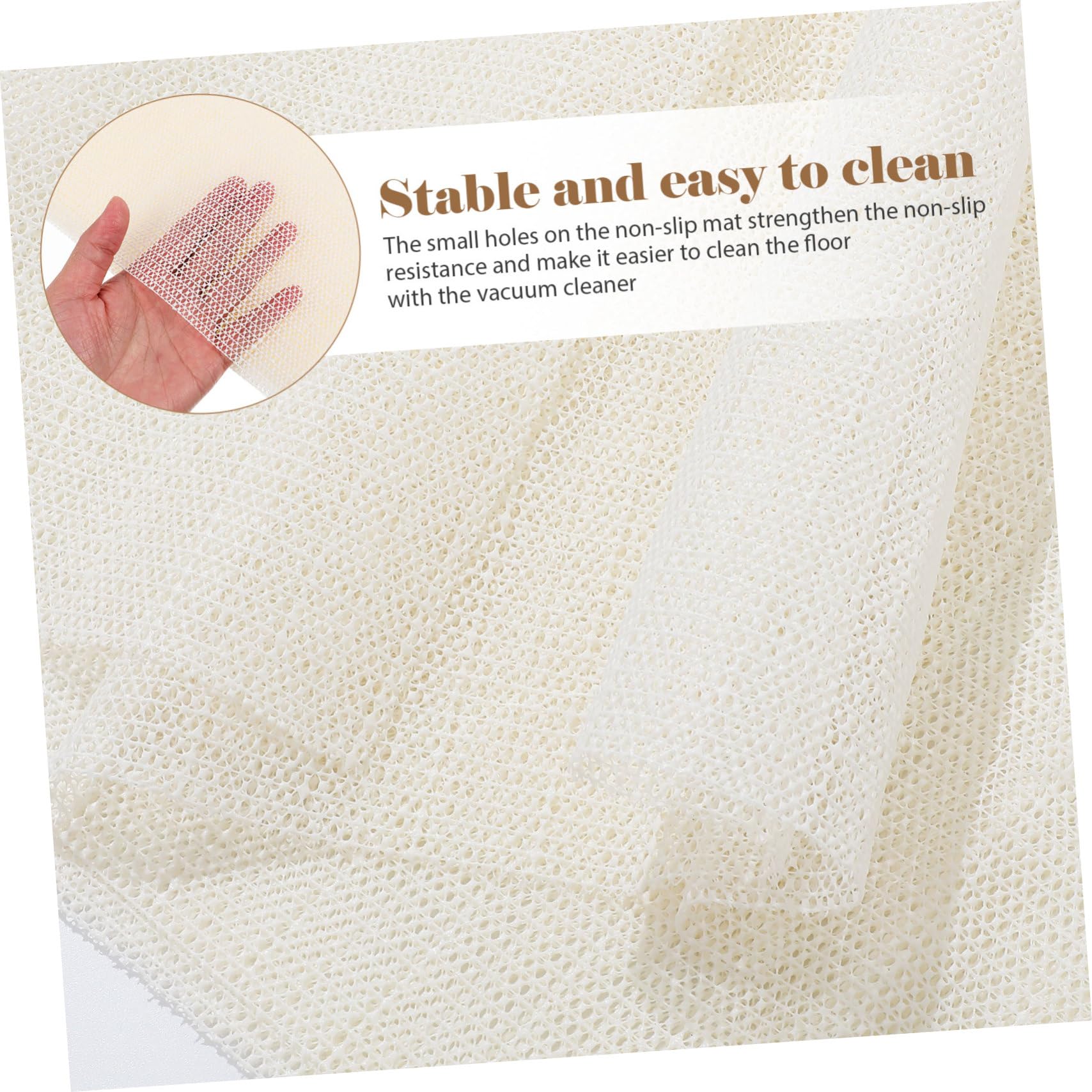 Hemobllo Tapis Antidérapant en PVC Blanc 200x300cm pour Couloir, Protège Le Sol et Empêche Le Glissement Bouclage du Tapis