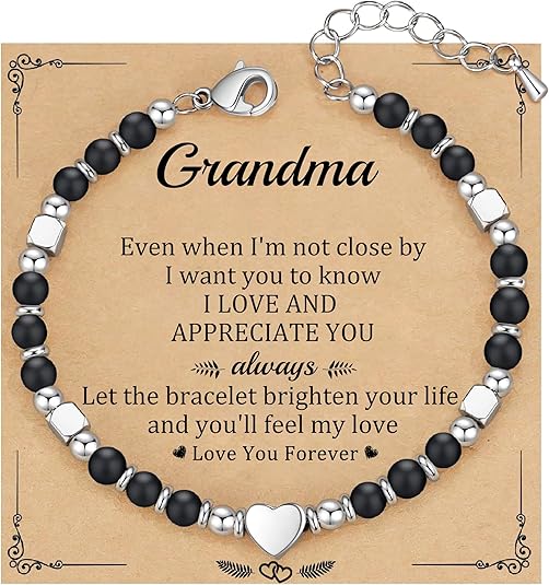 Christmas Gifts for Women, Stocking Stuffers for Teens Beaded Bracelets for Women Gifts for Mom Christmas Gift Mothers Day Gift for Grandma Daughter Bonus Mom Nature Stone Bead Bracelet Graduation Jewelry for Her 2026