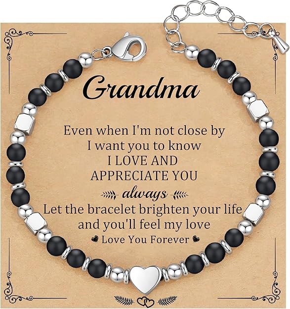 Christmas Gifts for Women, Stocking Stuffers for Teens Beaded Bracelets for Women Gifts for Mom Christmas Gift Mothers Day Gift for Grandma Daughter Bonus Mom Nature Stone Bead Bracelet Graduation Jewelry for Her 2026