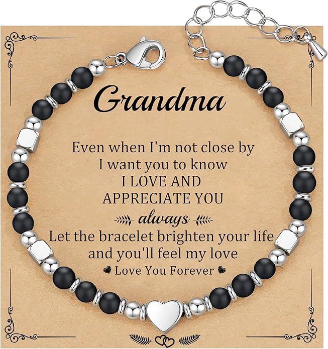 Christmas Gifts for Women, Stocking Stuffers for Teens Beaded Bracelets for Women Gifts for Mom Christmas Gift Mothers Day Gift for Grandma Daughter Bonus Mom Nature Stone Bead Bracelet Graduation Jewelry for Her 2026