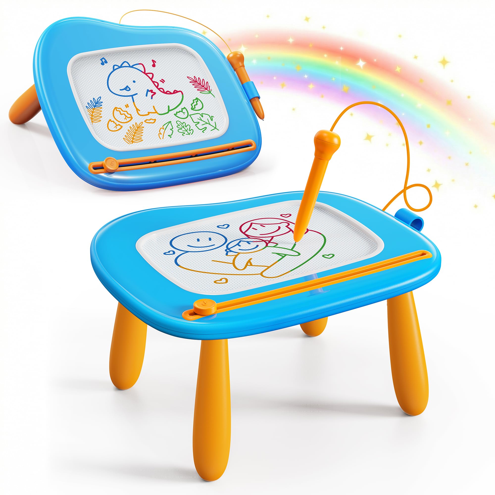 KOKODI Magnetische Maltafel Kinder Zaubertafel, Magnet Zeichentafel Löschbar, Lernspielzeug ab 1 Jahre, Spielzeug für Kinder 1–7 Jahre, Kinderspielzeug Geschenk für Mädchen Jungen (Blau)