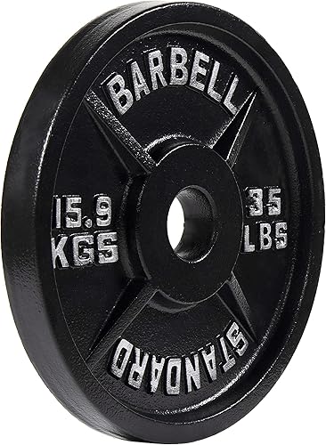 Miniatura 2 de BalanceFrom Cast Iron Plate Weight Plate for Strength Training and Weightlifting, Olympic or Standard
