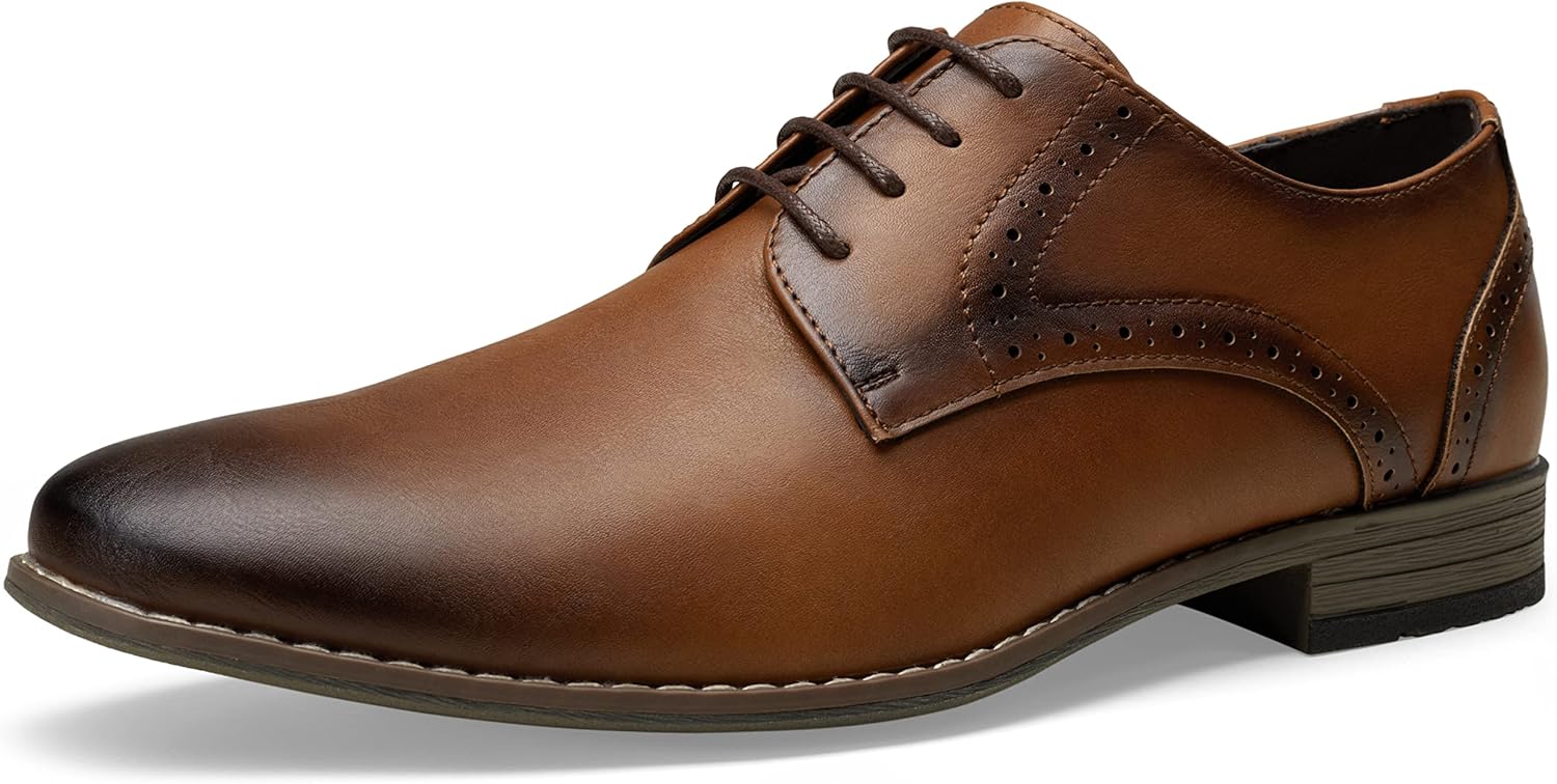 Jousen Men’s Oxford Plain Toe Dress Shoes Classic Formal Derby Shoes