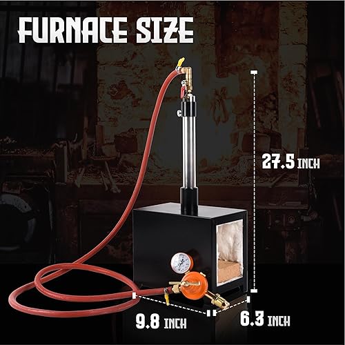 Miniatura 7 de Horno de forja con quemadores individuales, gran capacidad, forjas cuadradas de propano para herrería, adecuado para artistas, aficionados,