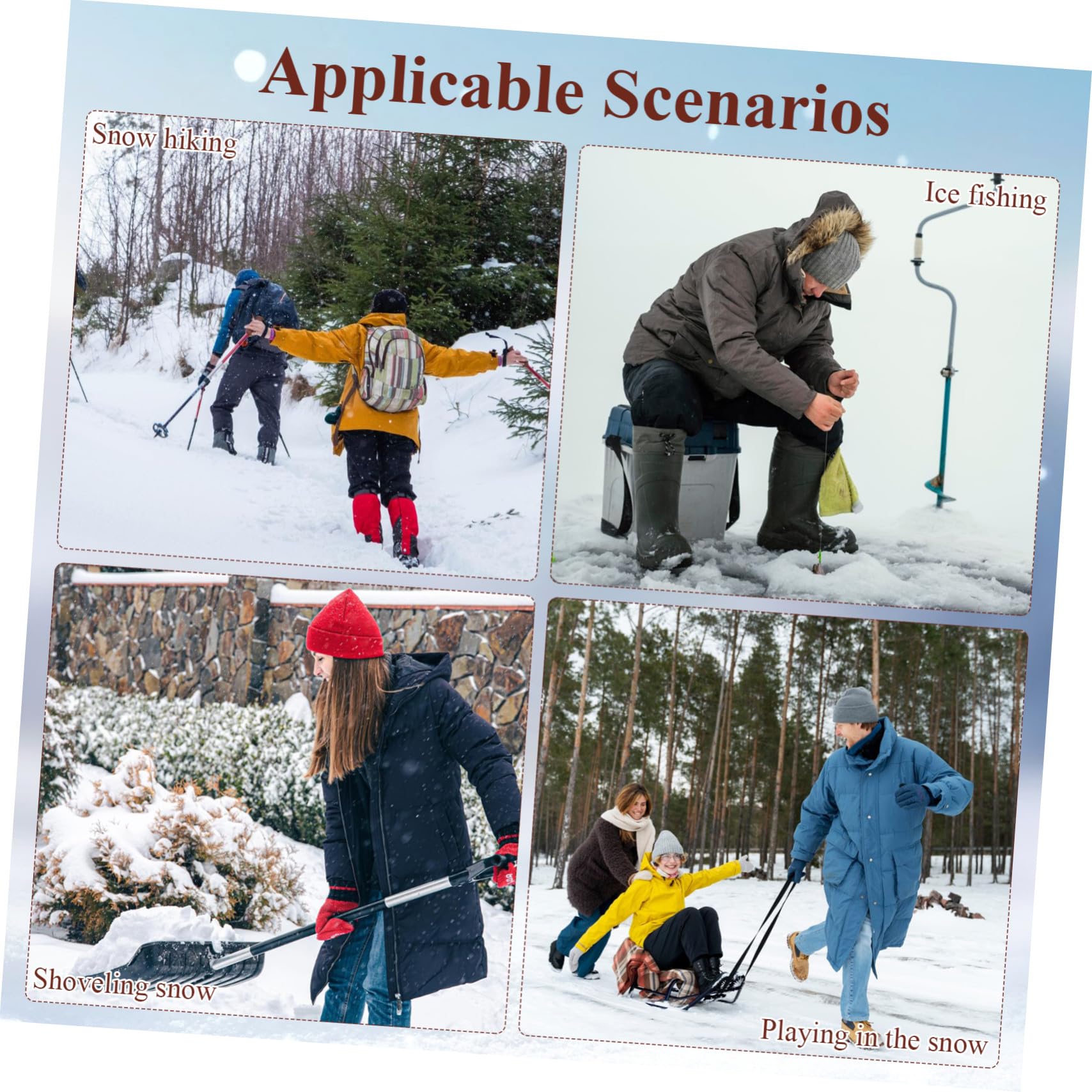 Garneck Crampons Antidérapants à pour Chaussures Revêtement de Semelle Rugueux Protection Extérieure pour Glace Neige et Randonnée Lot