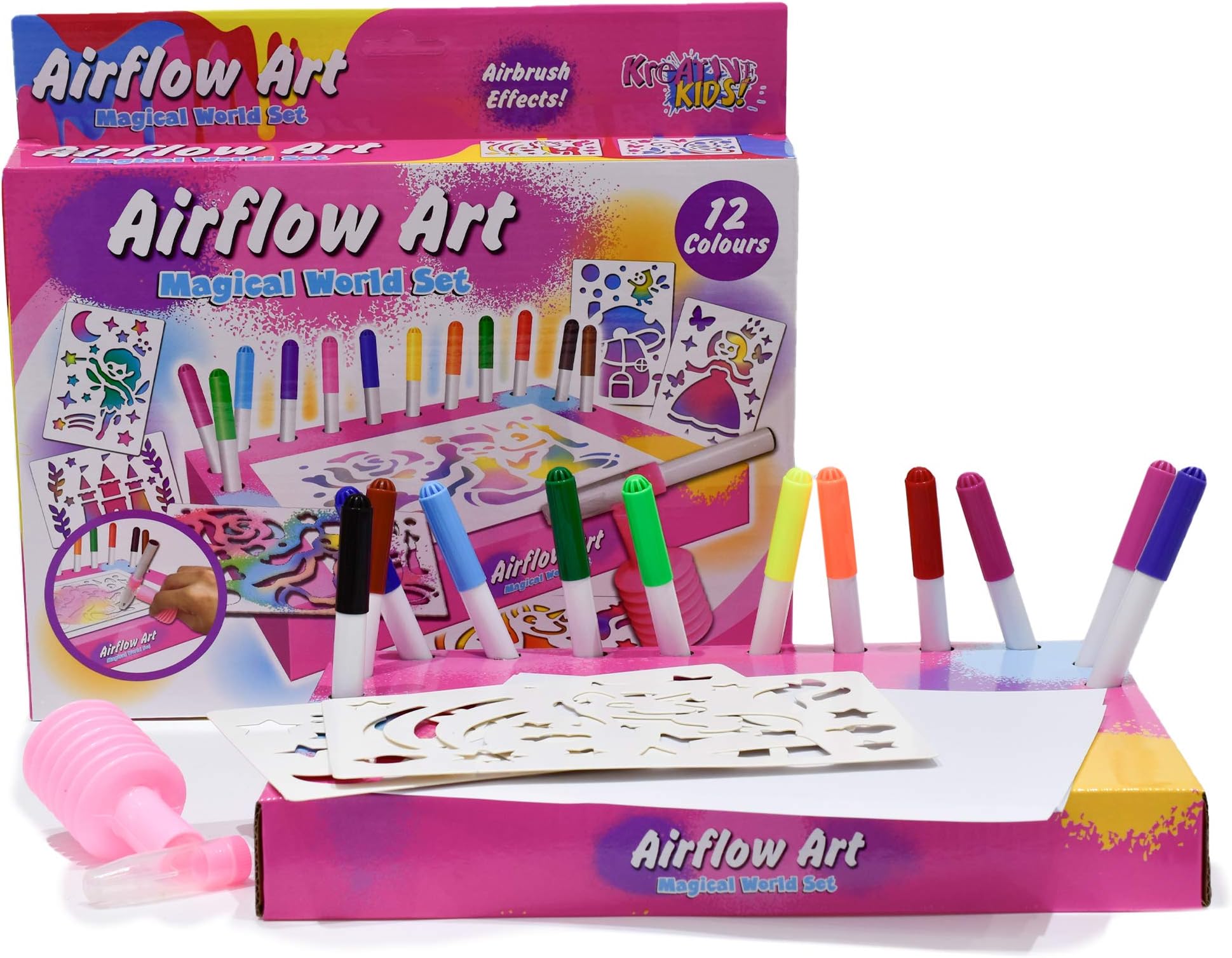 TY1439 Magical World Air Flow Pens Playset in Hanging Box, Multicolor, 12 Count (Pack of 1)
