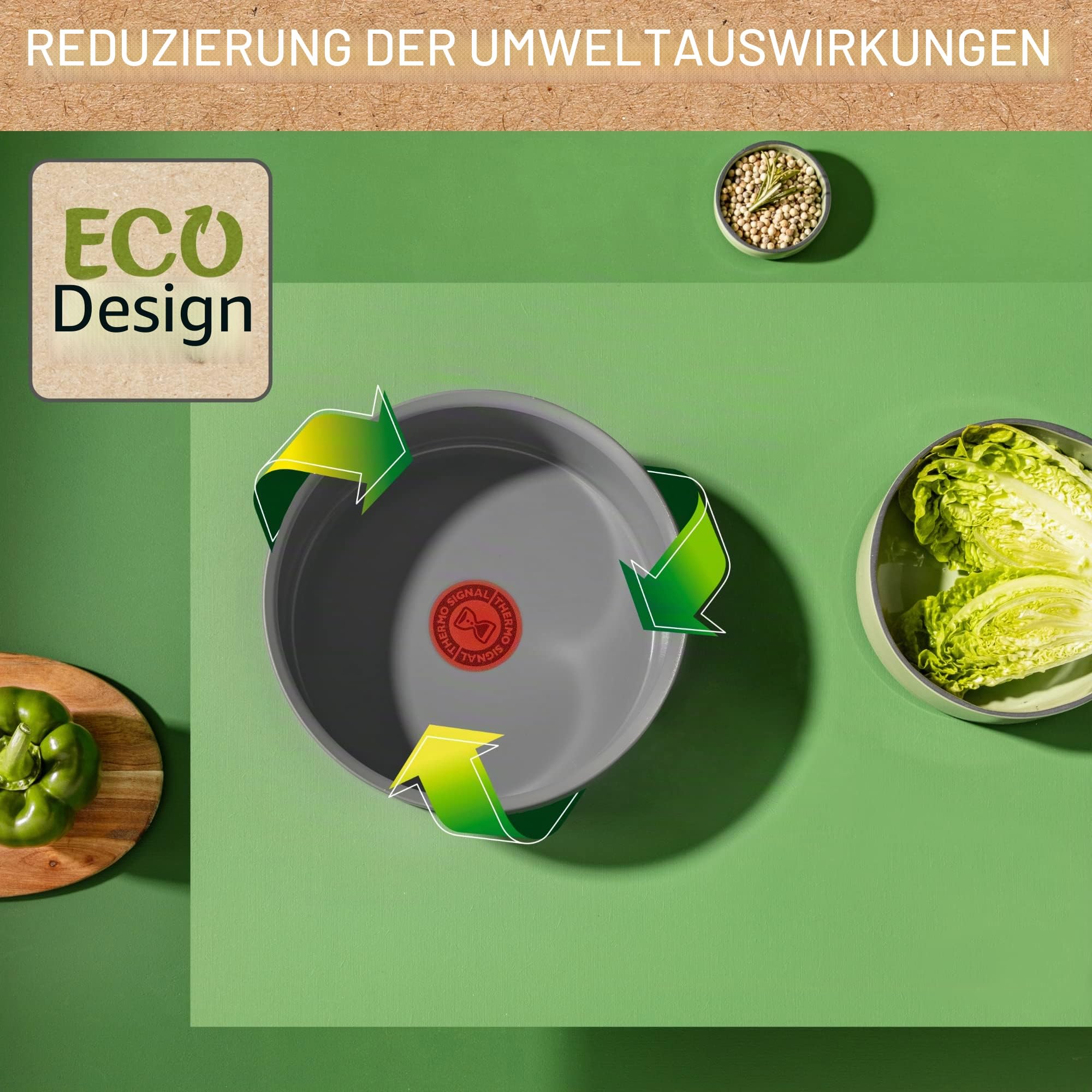 Tefal Ingenio Renew Kochtopf, 16 cm, Antihaftbeschichtung, recycelt, gesundes Kochen, Thermo-Signal™, sicheres Kochen, für alle Herdarten einschließlich Induktion L2602802