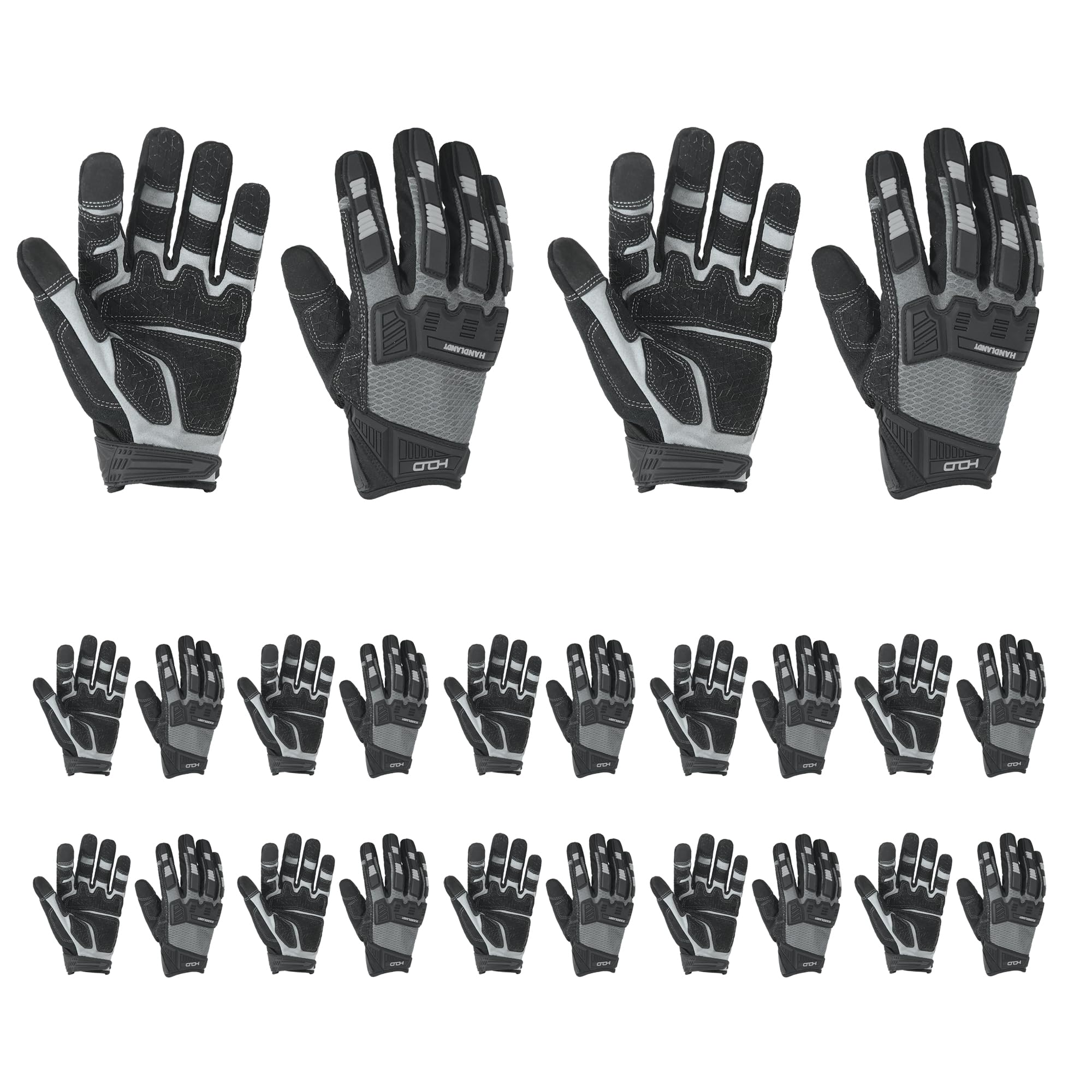 HANDLANDY Mens Work Gloves Touch screen, Utility Mechanic Gloves, Flexible Breathable Fit- Padded Knuckles & Palm