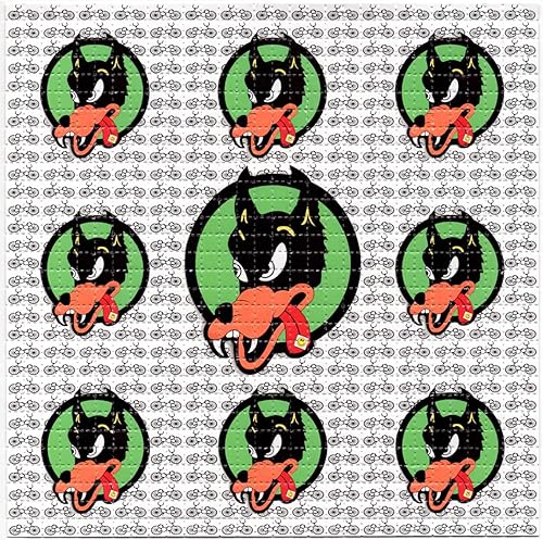Dire Wolf Trips BLOTTER ART - Hoja perforada con impresión psicodélica papel de arte lsd libre de ácidos 30 x 30 900 pestañas 75 pulgadas en funda