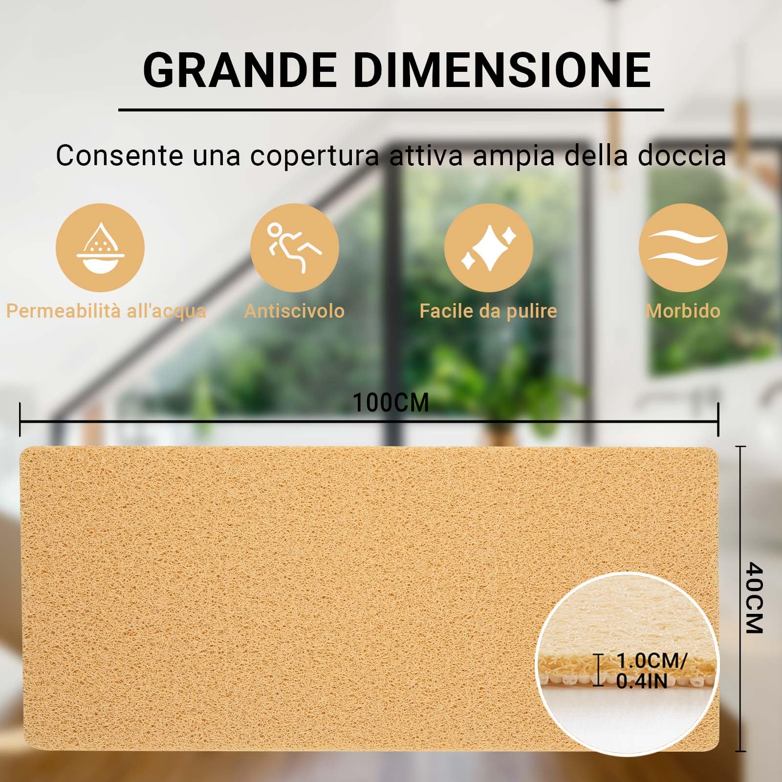 Tappetino Bagno Antiscivolo COSYLAND 40x60 Cm - Nero, Assorbente E Morbido - Foto 4