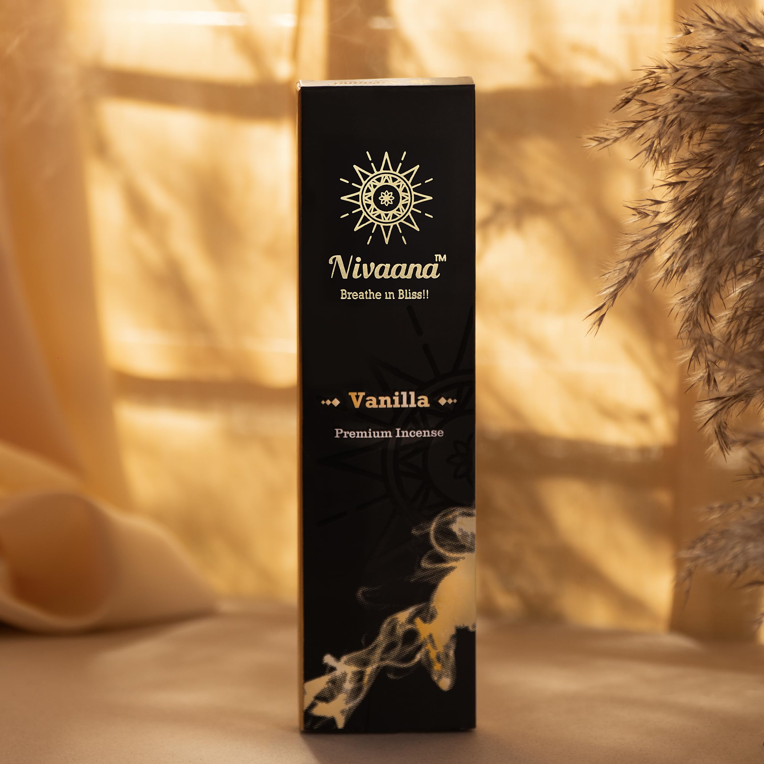 nivaana premium vanilla incense sticks, 30 sticks, natural oils, pure ingredients