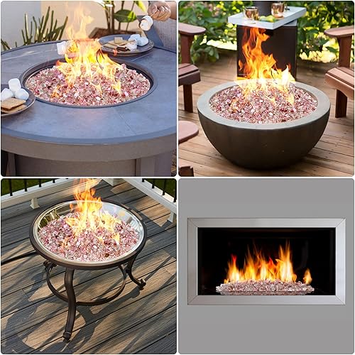 Miniatura 5 de Mr. Fireglass Vidrio reflectante para chimenea y paisajismo, rocas de vidrio de 10 libras de 14 pulgadas de alto brillo para uso en interiores y