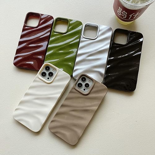 Miniatura 3 de Sayoaho Funda de teléfono compatible con iPhone 11 Pro Max, bonita funda de lujo con forma de onda para mujeres y hombres, TPU suave a prueba de