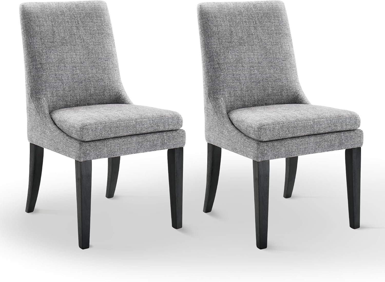 Upholstered Dining Chairs Modern Sidechair Performance Fabric High Back Armlesschair for Diningroom Kitchen,Dark Grey,Set of 2(1 Box)