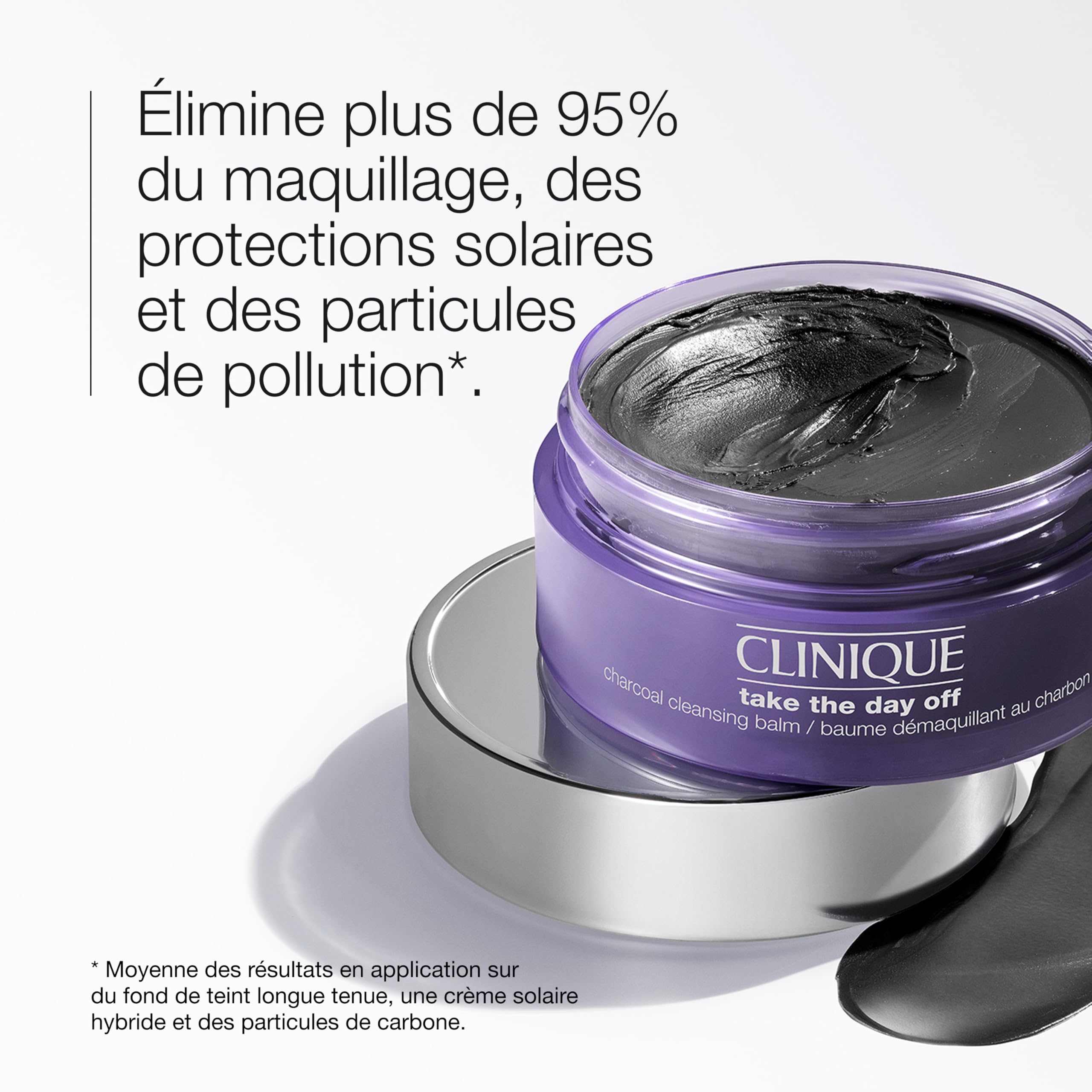 Clinique Take The Day Off Baume Démaquillant au Charbon | Élimine Maquillage et Écran Solaire, 125 ml
