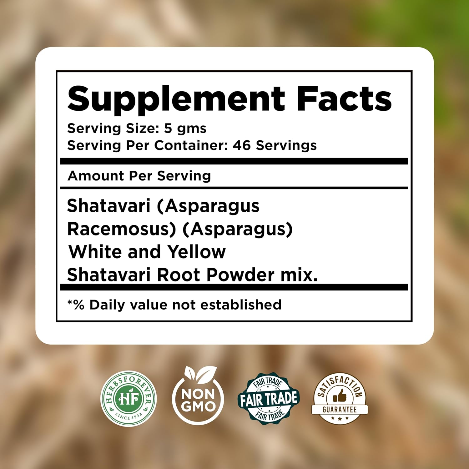 HerbsForever Shatavari(Asparagus Racemosus) Root Powder- Female Reproductive Health, Hormonal Balance, Anti Stress -Teas, Lattes, Moon Milk -Non GMO, 2X Potency | Ultra Clean, Steam Treated|16oz-1LBS