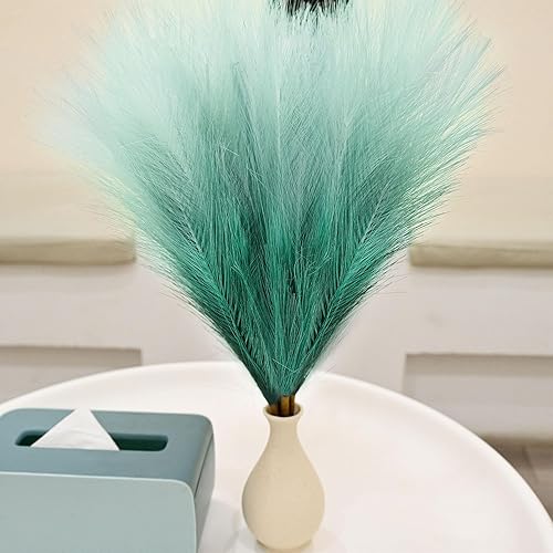 Miniatura 3 de Arreglo de césped sintético de las pampas de 18 pulgadas, tallos de césped pomposo artificiales esponjosos para decoración bohemia chic del hogar