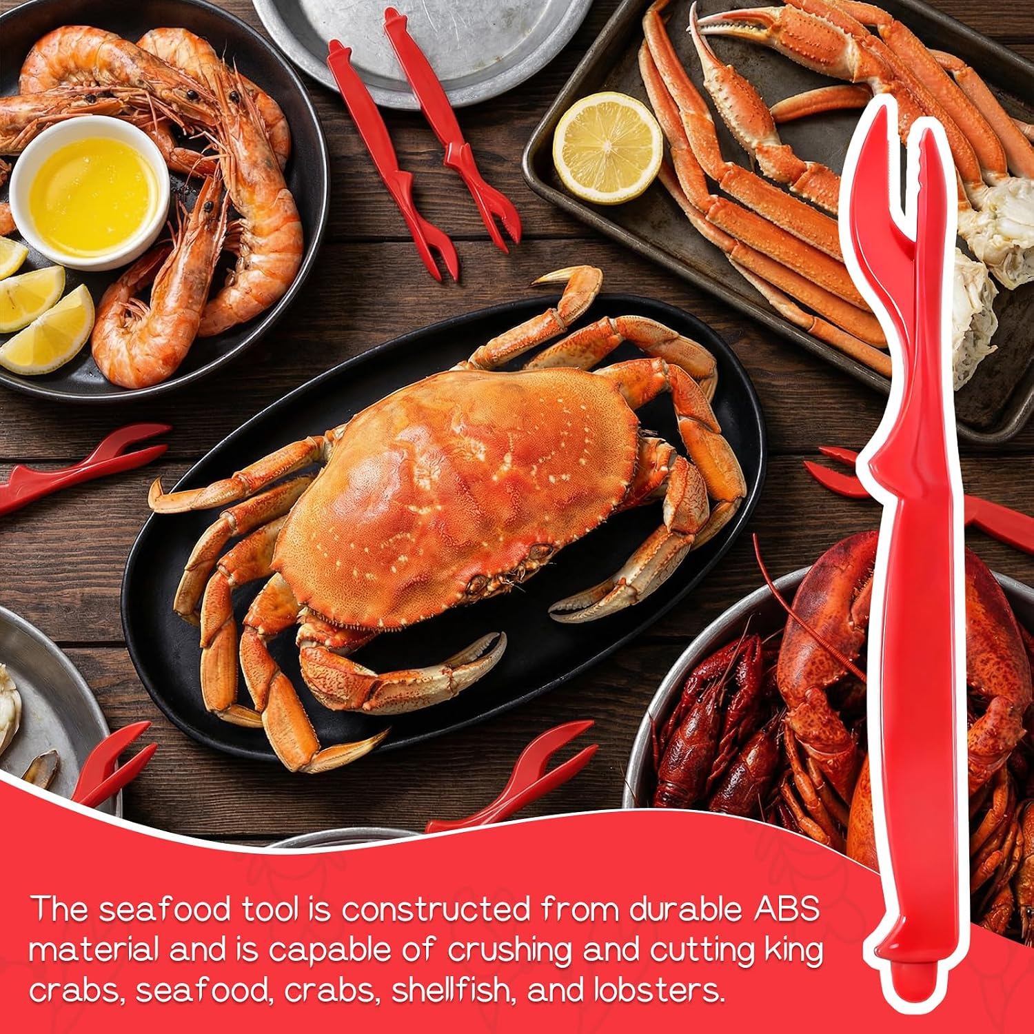 40 PCS Crab Leg Cracker Tool, 7.4 Inch Crackers Picks Tools Set Durable Easy Opener Picks Tools Lobster Cracker and Tool Perfect for Cracking Lobster, Crabs, Crawfish or Deveining Shrimp