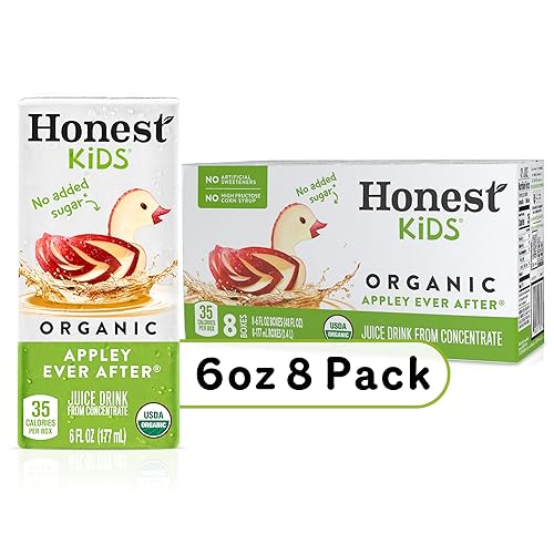 Vista 4 de Honest Kids Manzana orgánica para siempre, 6 onzas líquidas, paquete de 8
