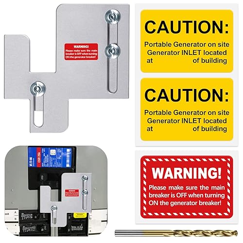 LATING Kit de bloqueo de generador para paneles Eaton Cutler Hammer BR Series con espacio de 1 14 a 1 716 pulgadas, 150 y 200 amperios, plateado