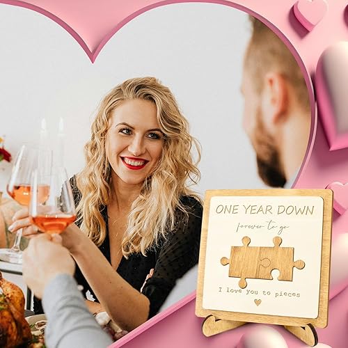 Miniatura 4 de 1 Year Anniversary Unique Gift for Couples Rustic Wooden Keepsake Plaque for Home Decor 1st Anniversary Paper Gifts for Him, Her, Boyfriend