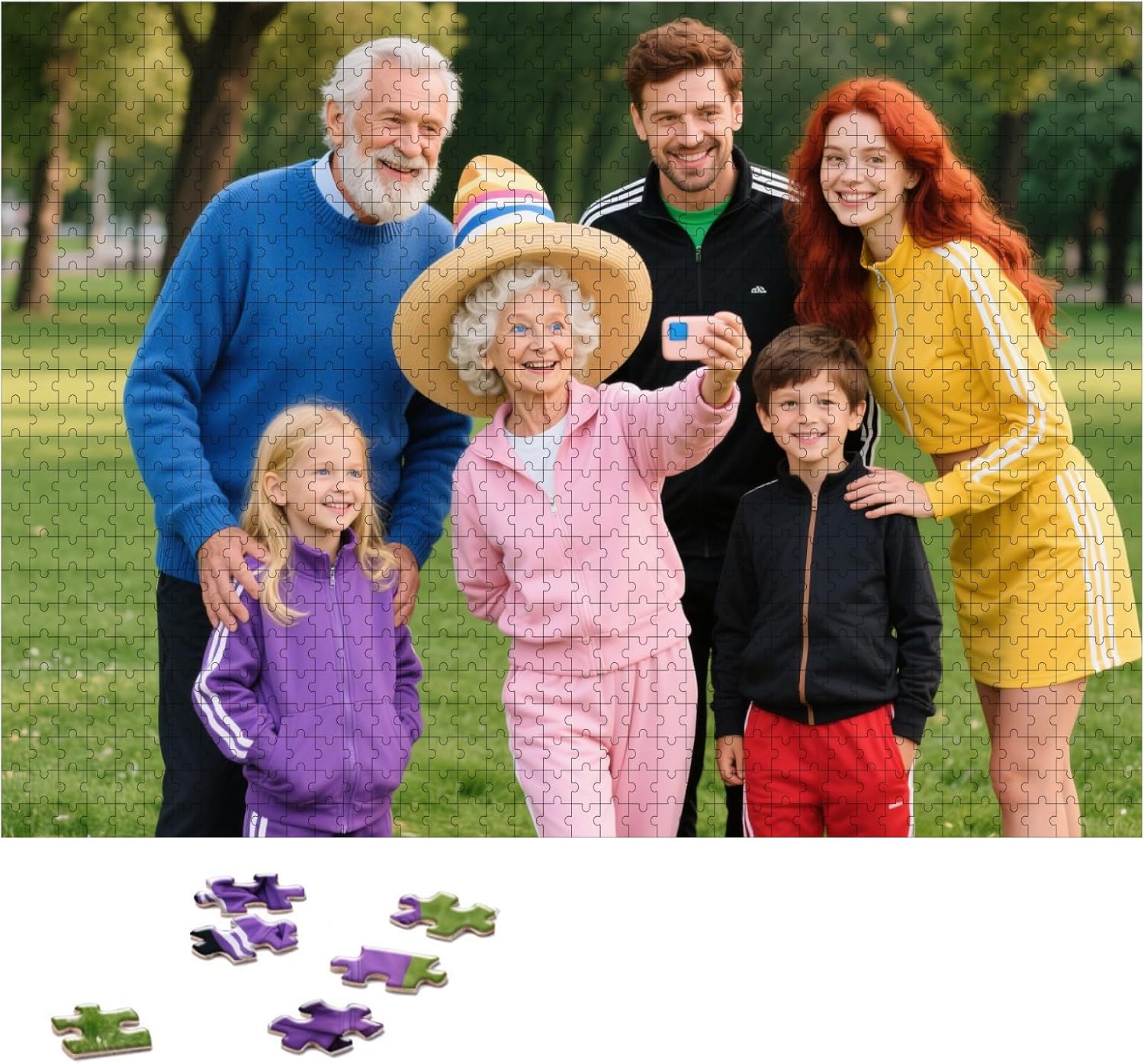Personalized Photo Puzzle, 1000 Pieces, Custom Puzzle from Pictures, Unique Gift for Mother's Day, Family, Pet, Birthday, Wedding (1000-Horizontal)