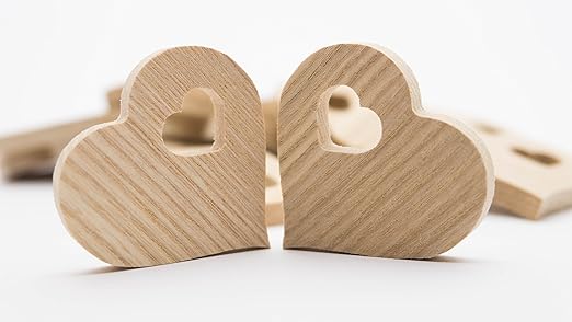 1.5 Inch Wood Hearts for Crafts, Unfinished Wooden Heart Cutout Shape, Wooden Hearts (1.54 Inch Width x 1.5 Inch Height x 0.2 Inch Thickness) - 30 pcs