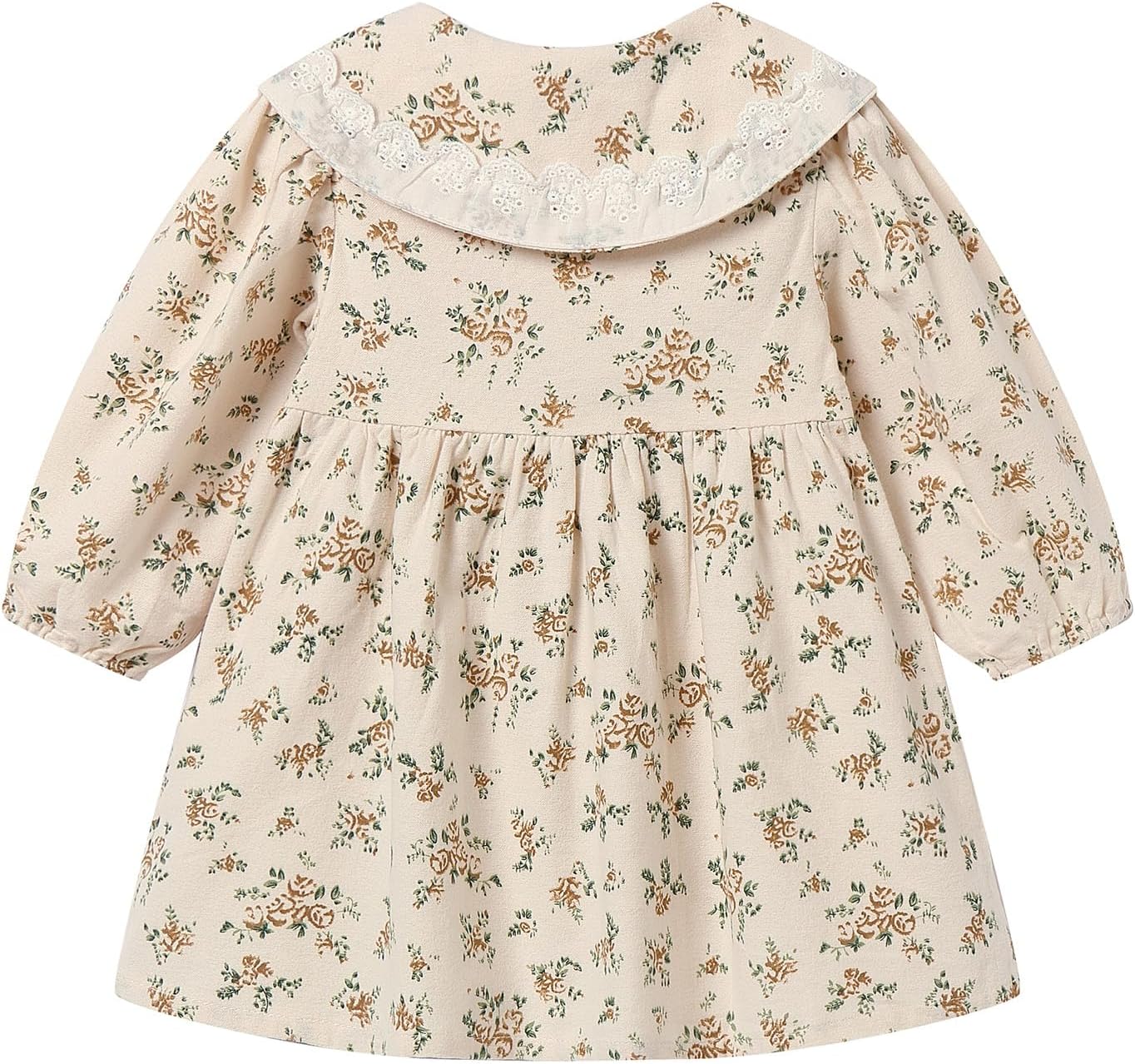 Baby Girl Floral Dress Brushed Cotton Knee Length Fall Outfit 6M-4T - Image 4