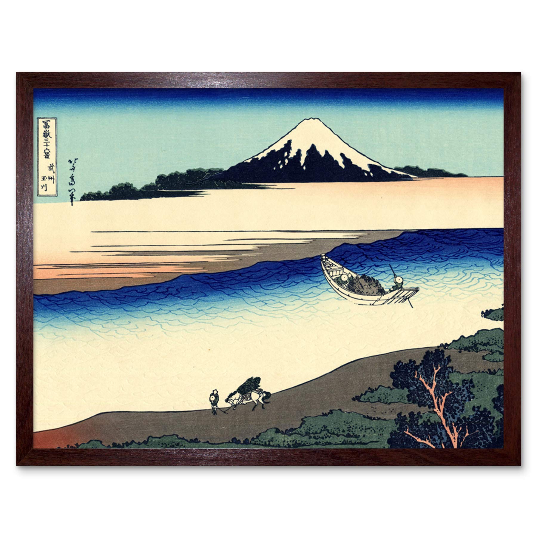 日本画　水墨山水　★手書き　1点モノ★嬉しい額装付！外寸約420×420mm11 81R1evAp6dL.jpg