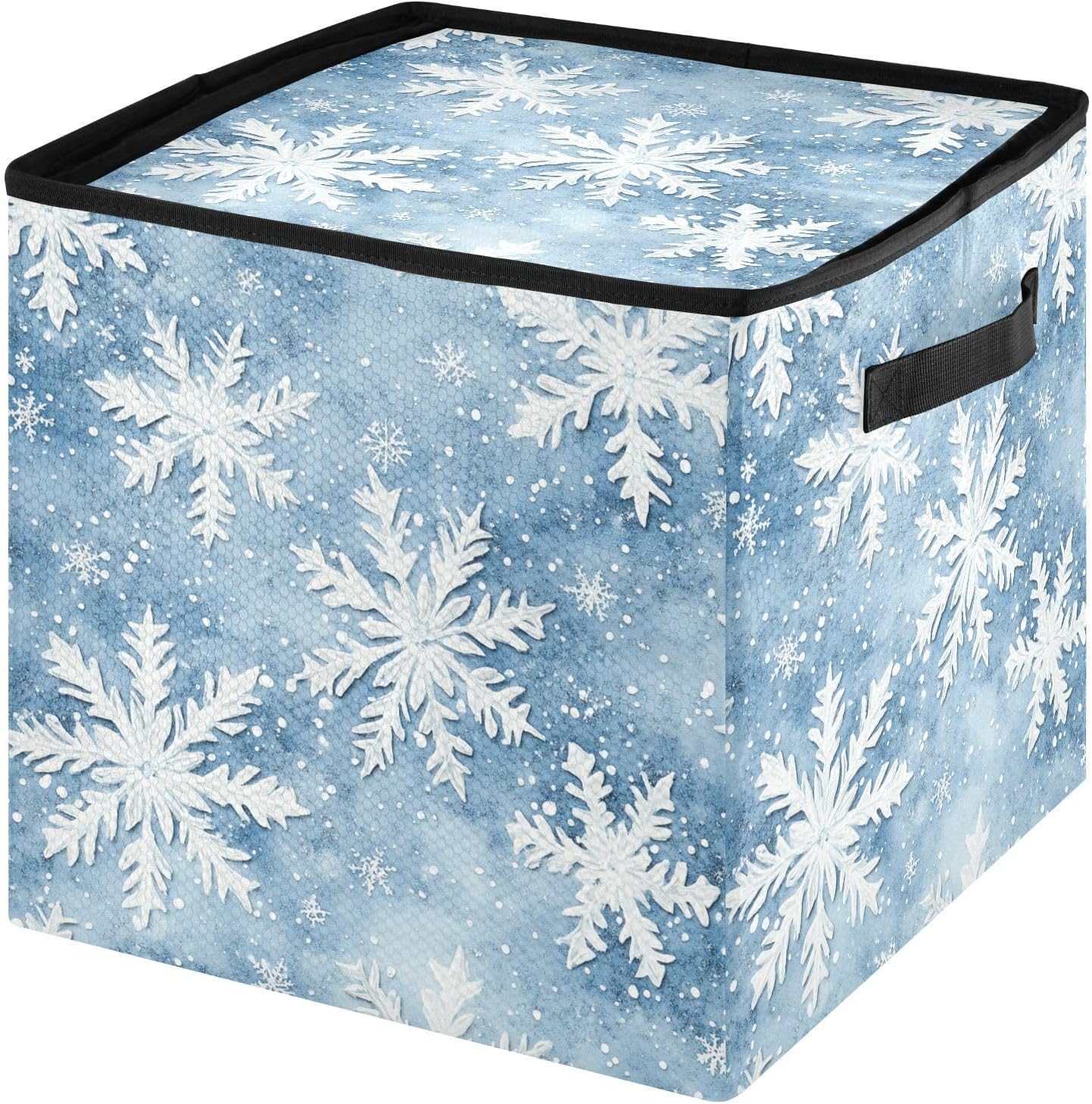 High Capacity Christmas ornament organizer storage Holds Up to 64, Adjustable Dividers handy Holiday Storage Case with Lid,Embossed Winter Snowflake Design